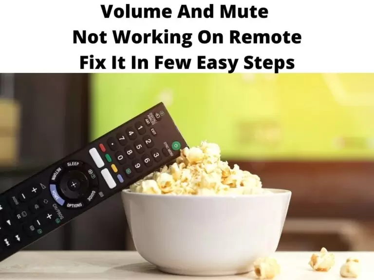 Volume And Mute Not Working On Remote