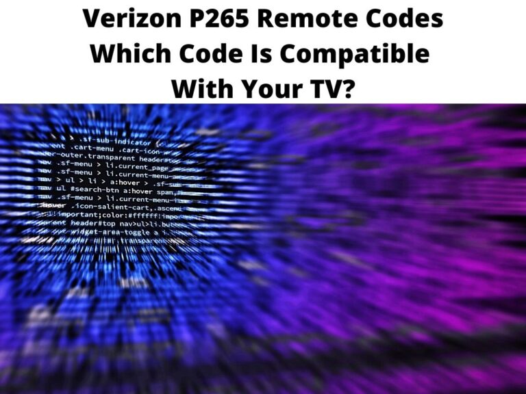 Verizon P265 Remote Codes